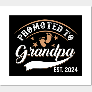 Promoted To Grandpa Est 2024 Fathers Day New Grandpa Posters and Art